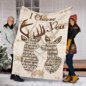 Valentine Blanket, Deer Couple I Choose You…