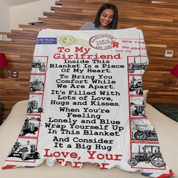 Valentine Blanket, Farmers Girlfriend Premium Fleece Blanket, Sherpa Blanket, Valentine Day Gift