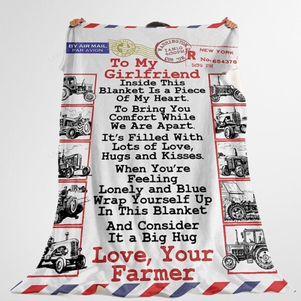 Valentine Blanket, Farmers Girlfriend Premium Fleece Blanket, Sherpa Blanket, Valentine Day Gift