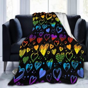 Valentine Blanket, Gay Pride Rainbow Lgbt Colorful…