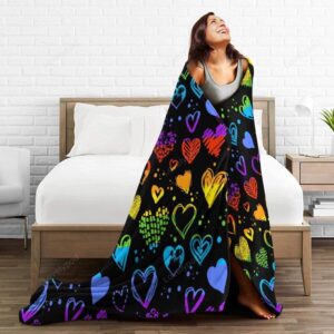 Valentine Blanket Gay Pride Rainbow Lgbt Colorful Hearts Soft Fuzzy Fleece Blanket Valentine Day Gift For Lgbt Couple 4 ykbpfq.jpg