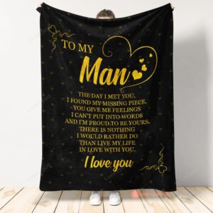 Valentine Blanket Gift For Boyfriend Blanket To My Man I Love You Valentines Day Gift For Boy Friend 1 vvkvjm.jpg