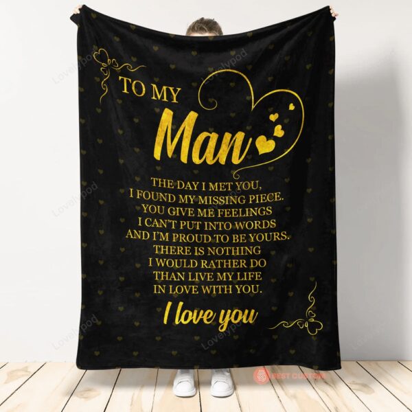 Valentine Blanket, Gift For Boyfriend Blanket, To My Man I Love You, Valentines Day Gift For Boy Friend