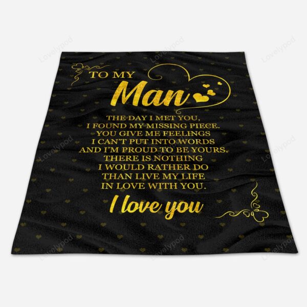 Valentine Blanket, Gift For Boyfriend Blanket, To My Man I Love You, Valentines Day Gift For Boy Friend