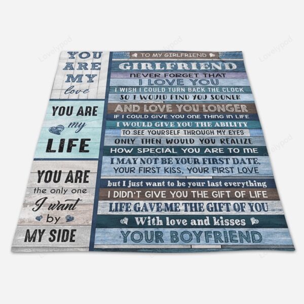 Valentine Blanket, Gift For Girlfriend Blanket, To My Girlfriend You Are My Life Love From Your Boyfriend