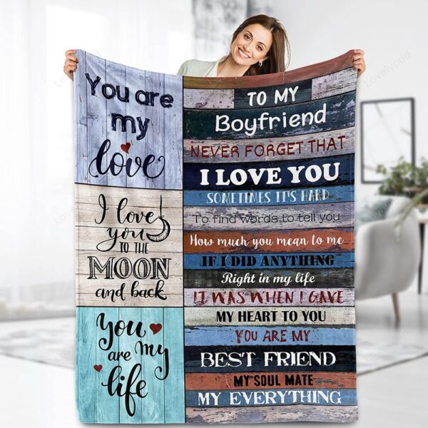 Valentine Blanket, Gifts For Boyfriend Throw Blanket, Fleece Blanket Birthday Gifts For Men, Anniversary Day