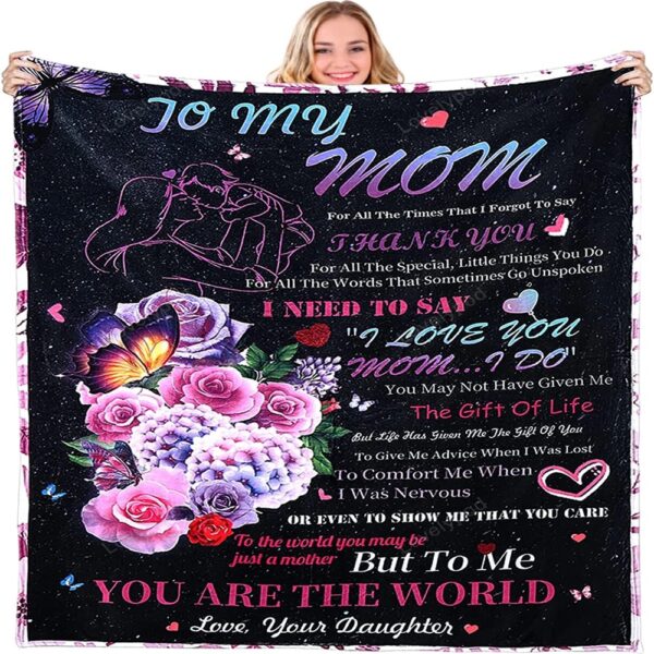 Valentine Blanket, Gifts For Mom Blanket From Daughter To My Mom Blanket Valentines Day Thanksgiving