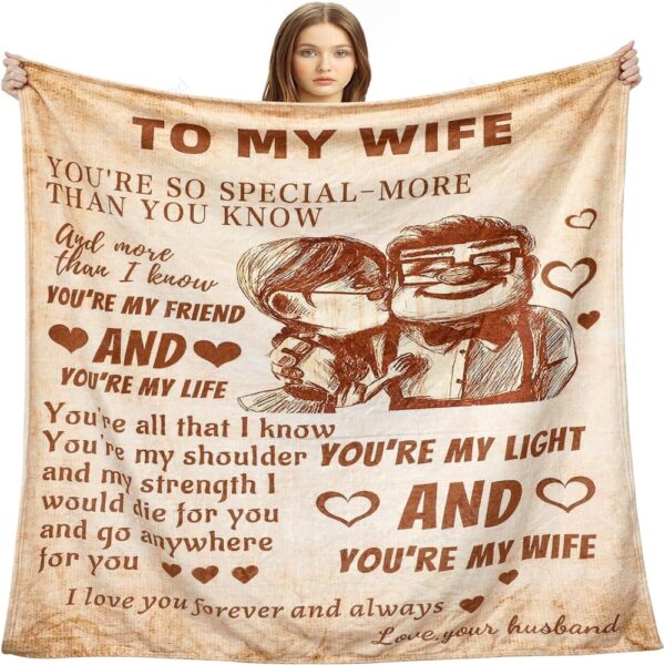 Valentine Blanket, Gifts For Wife Blanket From Husband, I Love You Wedding Anniversary Birthday