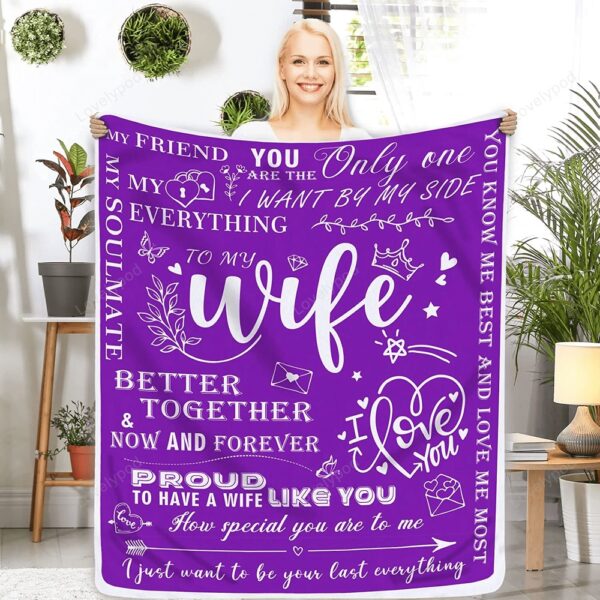 Valentine Blanket, Gifts For Wife, To My Wife Blanket From Husband, Valentine Day Gifts Idea For Wife