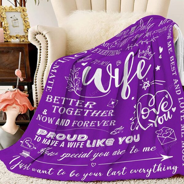 Valentine Blanket, Gifts For Wife, To My Wife Blanket From Husband, Valentine Day Gifts Idea For Wife