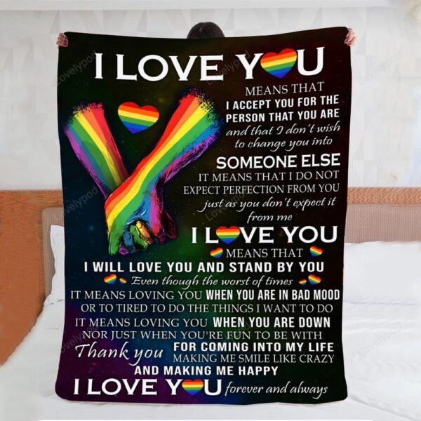 Valentine Blanket, Lgbt Pride Blanket, Lgbt Couple Blanket, Lgbt Rainbow Blanket Gift For Lover