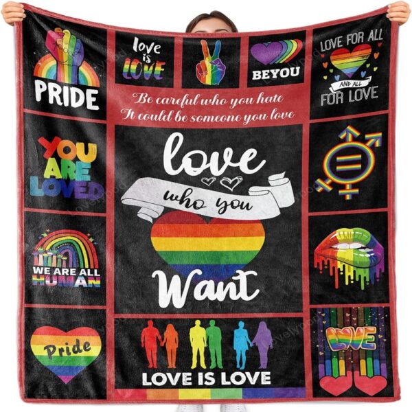 Valentine Blanket, Lgbt Rainbow Blanket Gay Pride Soft Fleece Throw Blankets