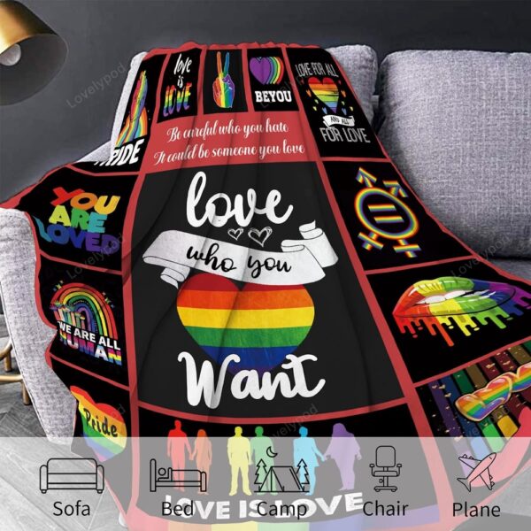 Valentine Blanket, Lgbt Rainbow Blanket Gay Pride Soft Fleece Throw Blankets