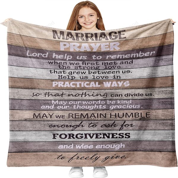 Valentine Blanket, Marriage Prayer Throw Blanket Anniversary Engagement Gifts For Couples Newly Engaged