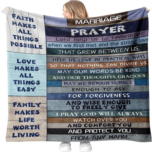 Valentine Blanket, Marriage Prayer Throw Blanket Anniversary Gifts For Couples, Wedding Gifts Valentines