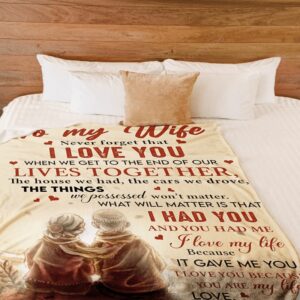 Valentine Blanket Personalized Blanket To My Wife From Husband Never Forget Old Couple Under The Sunset Vintage 2 va8ei7.jpg