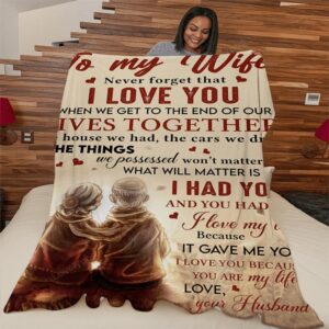 Valentine Blanket Personalized Blanket To My Wife From Husband Never Forget Old Couple Under The Sunset Vintage 3 ndiuqs.jpg