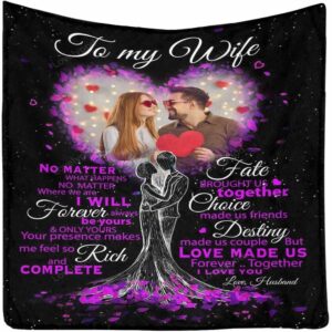 Valentine Blanket Personalized Blanket To My Wife I Love You With My Whole Heart Throw Blanket 5 visc4w.jpg