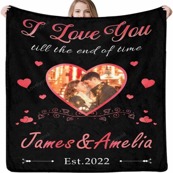 Valentine Blanket, Personalized Blanket With Photos For Valentines, I Love You Blanket Gift For Him, Her