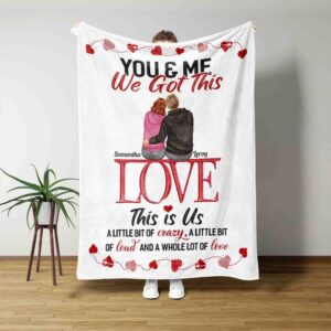 Valentine Blanket, Personalized Happy Valentine Day Throw…