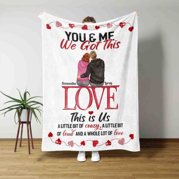 Valentine Blanket, Personalized Happy Valentine Day Throw Blanket You 7 Me We Got This Wedding Travel Blanket Love Throw Blanket