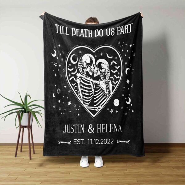 Valentine Blanket, Personalized Happy Valentine’s Day Throw Blanket Till Death Do Us Part Blanket Anniversary