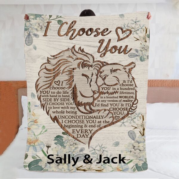 Valentine Blanket, Personalized Lion Couple Blanket, Were A Team Blanket For Husband And Wife Lion Lovers