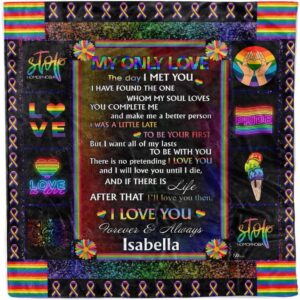 Valentine Blanket Personalized Name Rainbow Flag My Only Love Blanket Gay Lesbian Lgbt Pride Presents 2 uucyr0.jpg