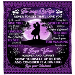 Valentine Blanket Personalized To My Wife Blanket Never Forget That I Love You Couple Under Purple Moon 1 xiqjr9.jpg