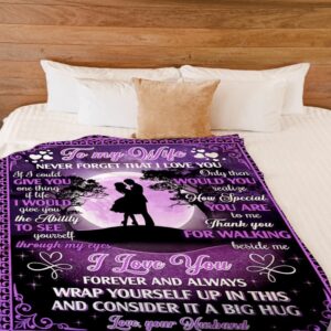 Valentine Blanket Personalized To My Wife Blanket Never Forget That I Love You Couple Under Purple Moon 2 fmyvld.jpg