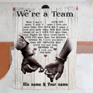 Valentine Blanket, Personalized Were A Team Couple…