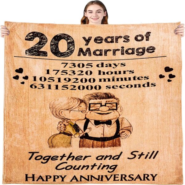 Valentine Blanket, Romantic Marry 20Th Anniversary Fleece Throw Blankets Gift