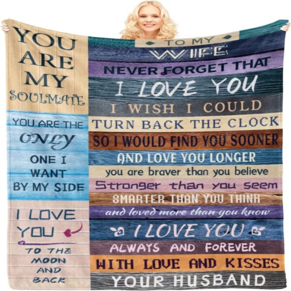 Valentine Blanket, Throw Blanket Gifts For Wife, Fleece Blanket For Her, Birthday Gifts For Wife Valentines Day