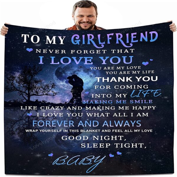 Valentine Blanket, To Girlfriend Throw Blanket, Best Romantic Valentines Day Birthday Gifts For Girlfriend