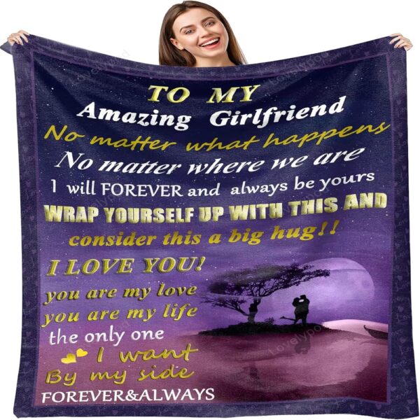 Valentine Blanket, To My Amazing Girlfriend Blanket, Romantic Valentines Day Gifts For Girlfriend