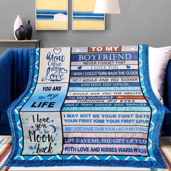 Valentine Blanket, To My Boyfriend Blanket, Anniversary Romantic Gifts For Him, Gifts For Boyfriend