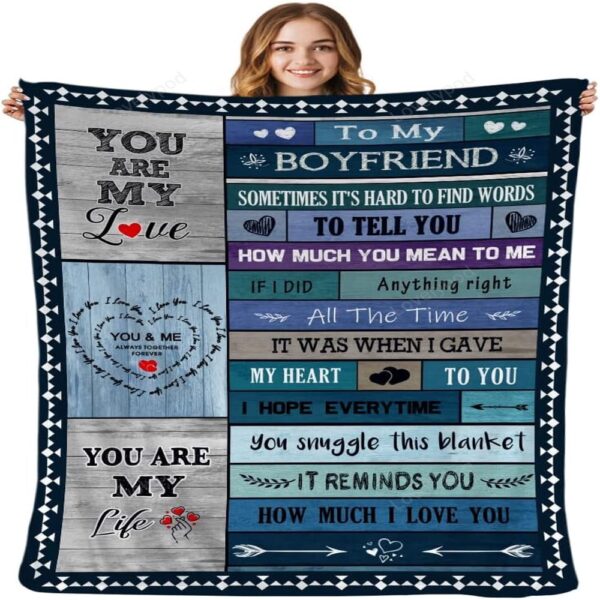 Valentine Blanket, To My Boyfriend Blanket, I Love You Gifts For Him, Best Birthday Christmas, Valentines Day