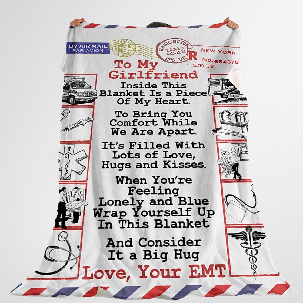 Valentine Blanket, To My Girlfriend Blanket, Emts Girlfriend Premium Fleece Blanket Sherpa Blanket Valentine Blanket, To My Girlfriend Blanket, Emts Girlfriend Premium Fleece Blanket Sherpa Blanket