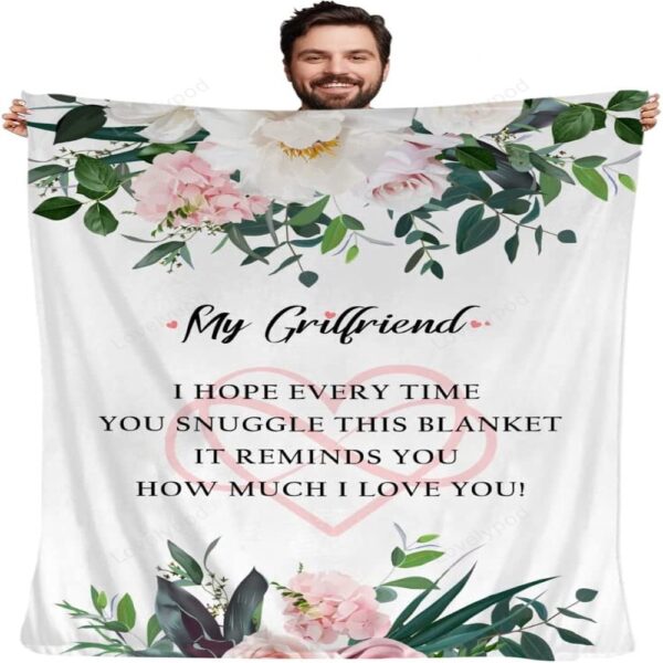 Valentine Blanket, To My Girlfriend Blanket, Girlfriend Birthday Gifts, I Love You Gifts For Her Romantic Valentines Gift