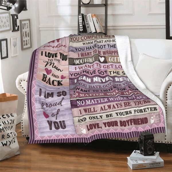 Valentine Blanket, To My Girlfriend Gifts Blanket, I Love You Throw Blankets, Blanket To My Girlfriend, Anniversary Valentines