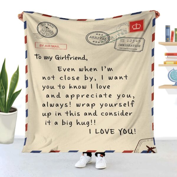 Valentine Blanket, To My Girlfriend I Love You Fleece Blanket, Gift For Couple From Boyfriend To Girlfriend