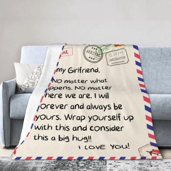 Valentine Blanket, To My Girlfriend Throw Blankets, Valentines Day, Anniversary Birthday Gift For Women Men