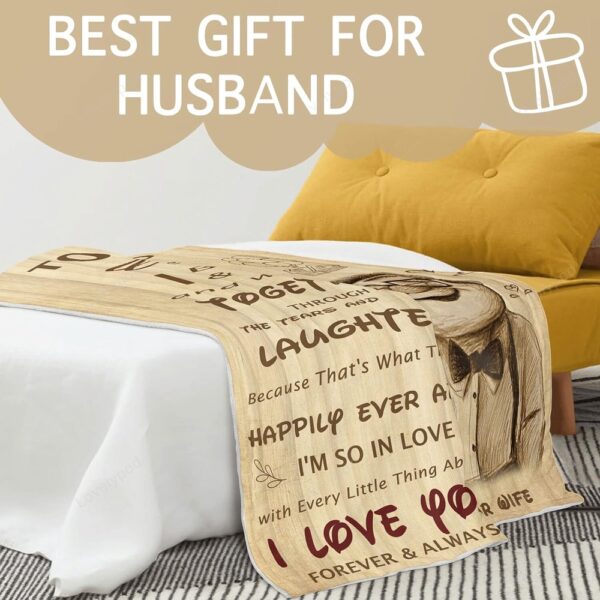 Valentine Blanket, To My Husband Blanket, Anniversary Romantic Gifts For Husband, Valentines Day Thoughts Blanket