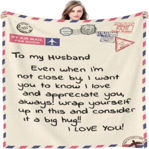 Valentine Blanket, To My Husband Throw Blankets,…