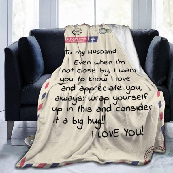 Valentine Blanket, To My Husband Throw Blankets, Valentines Day, Anniversary Birthday Gift For Husband