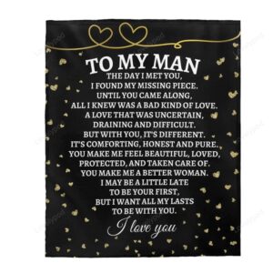 Valentine Blanket To My Man Blanket Gift For Boyfriend Husband Fiance Birthday Gift Premium Blanket 2 cssxyw.jpg