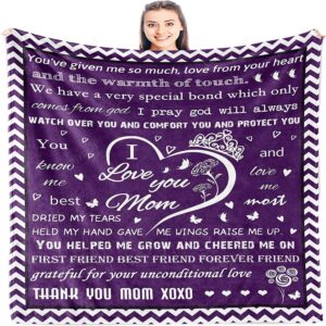 Valentine Blanket, To My Mom Blanket, Gift…