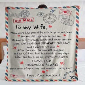 Valentine Blanket, To My Wife All Over…