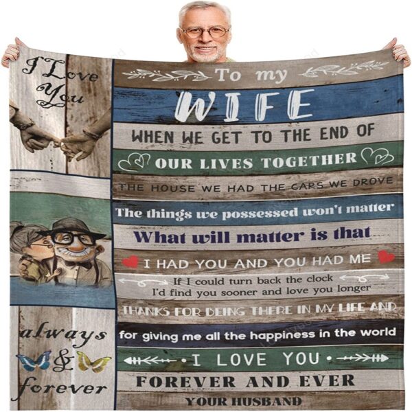 Valentine Blanket, To My Wife Blanket From Husband, Anniversary Birthday Gifts For Wife, Wedding Valentines Gifts