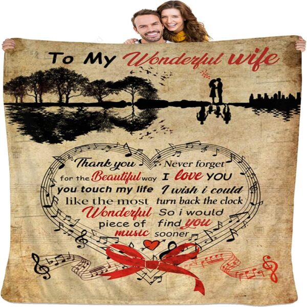 Valentine Blanket, To My Wife Blanket From Husband, Never Forget I Love You, Birthday, Valentine Day Gifts For Wife